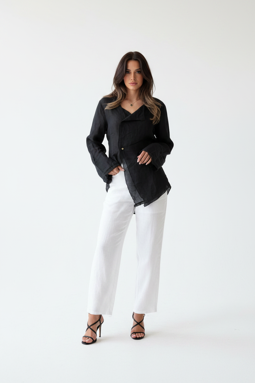 Lily Long Sleeve V-Neck Casual Shirt for Women