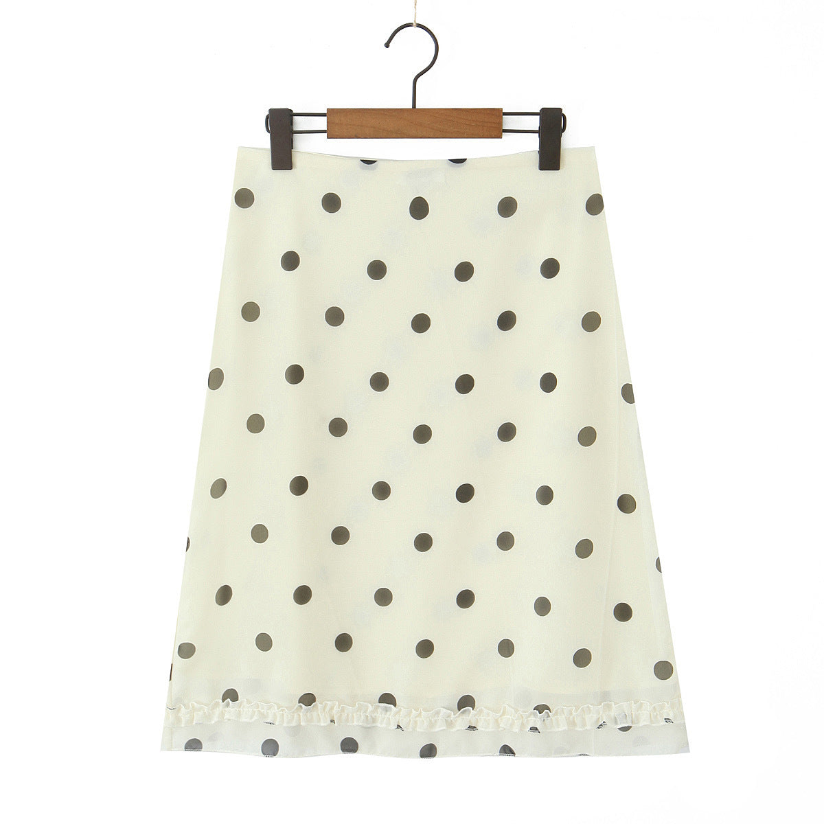 Wave Point Low Waist A Swinging Mid length Skirt