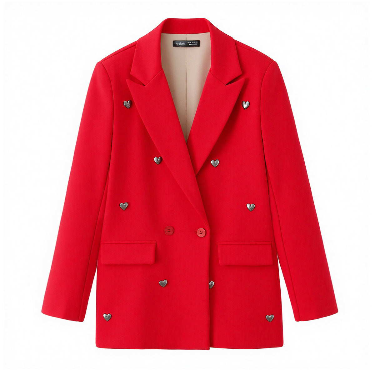 Elegant heart-shaped nail bead jewelry suit jacket