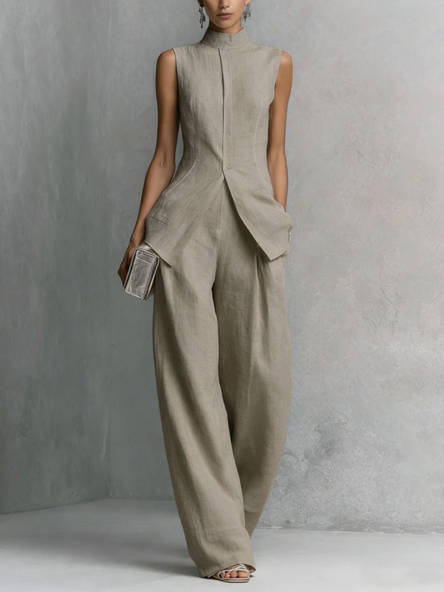 Selena sleeveless pants set