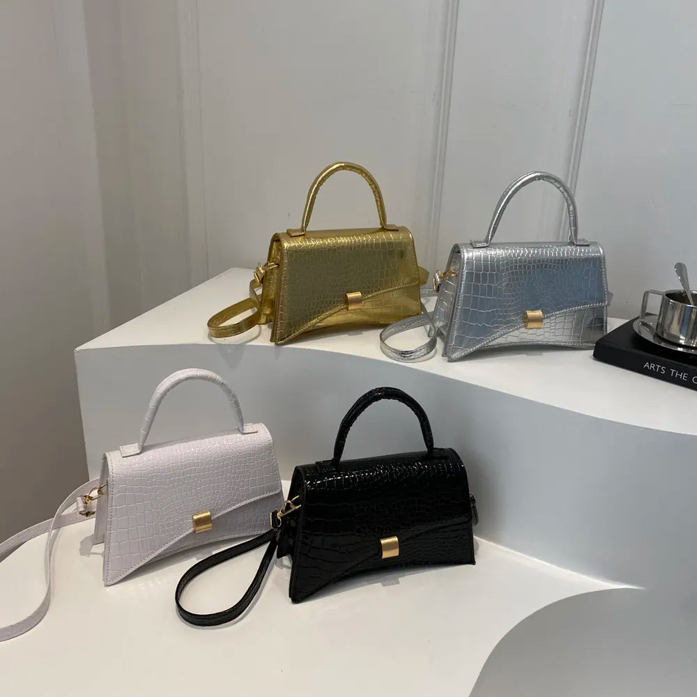 Ani Solid Color PU Leather Handbag
