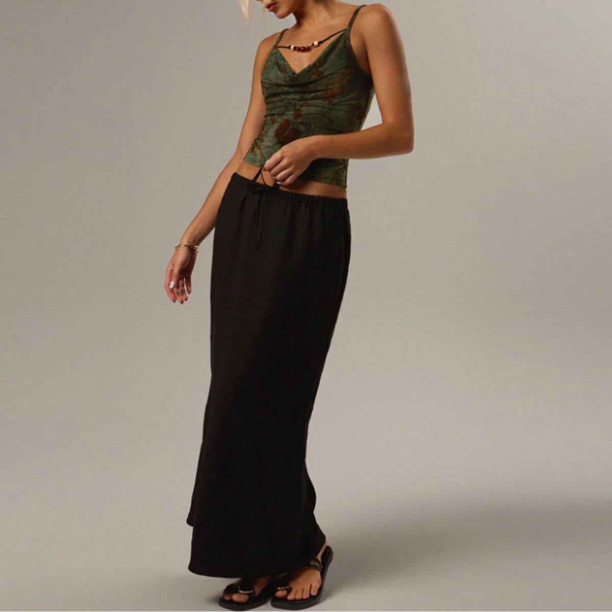 Amara jacquard V-neck camisole top