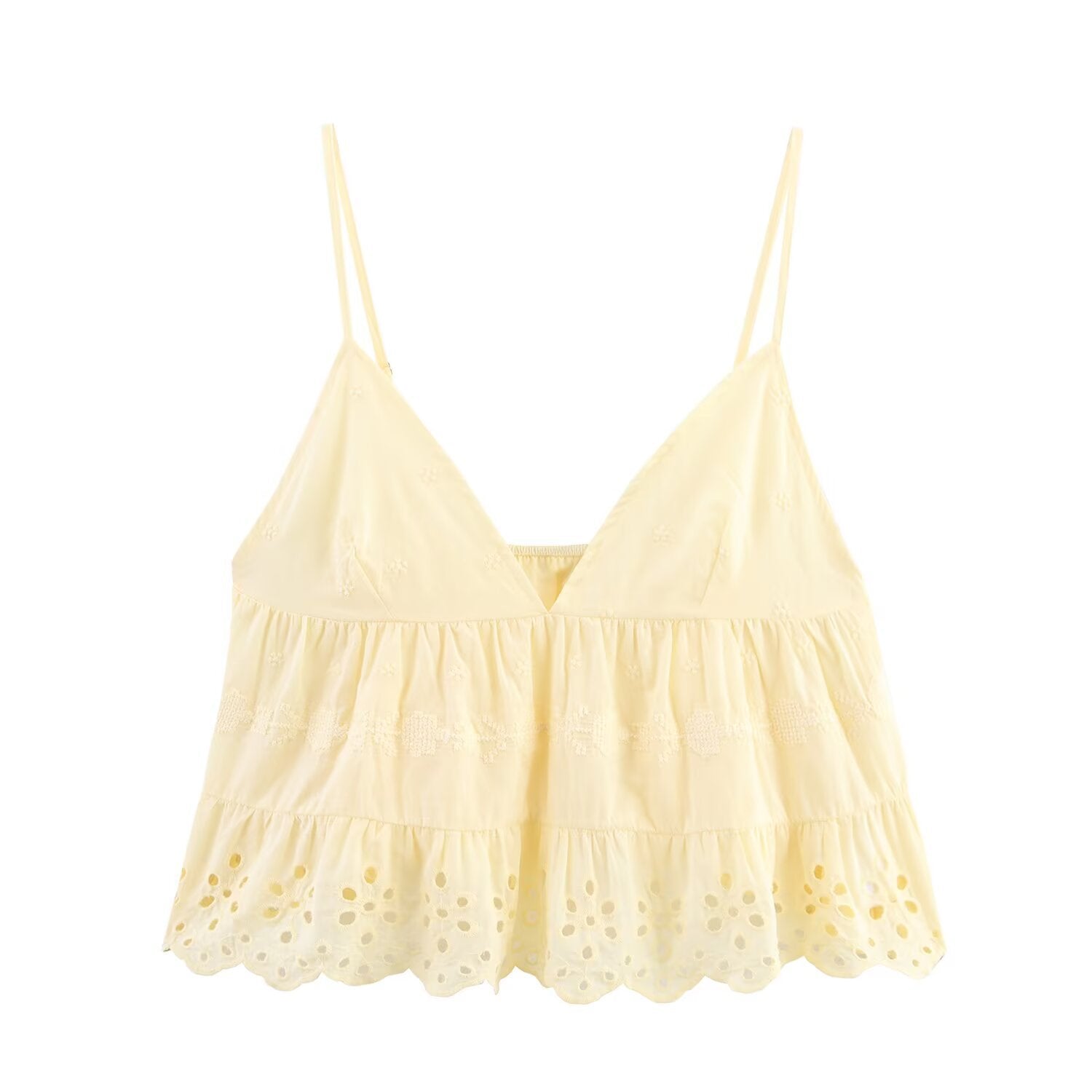 Salma Embroidered Poplin Top+Embroidered Shorts Set
