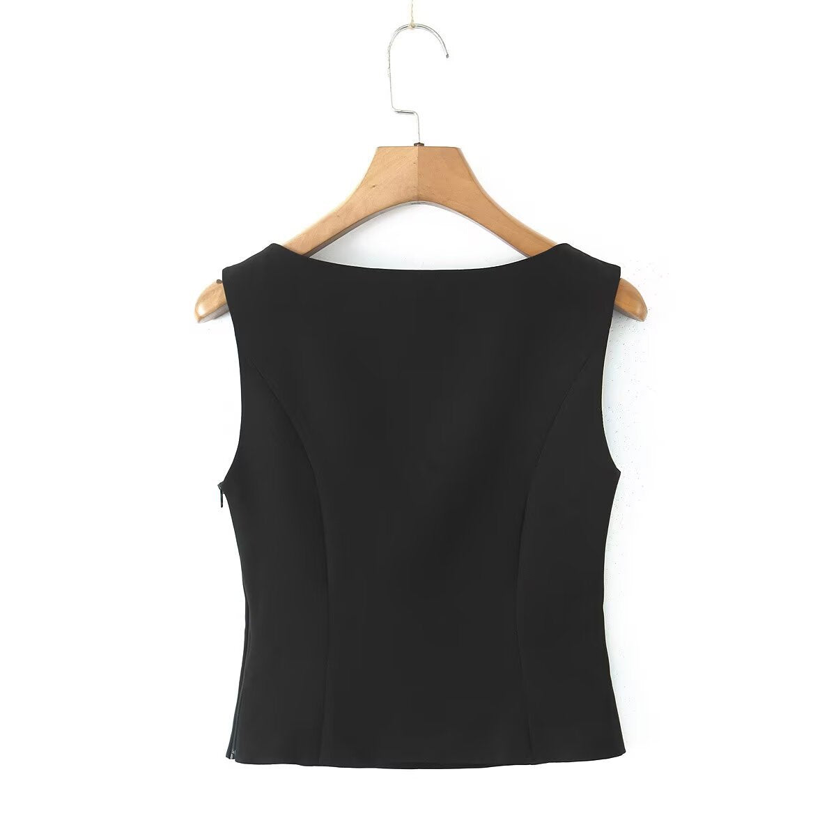 Hot girl V-neck sleeveless slim fit vest top