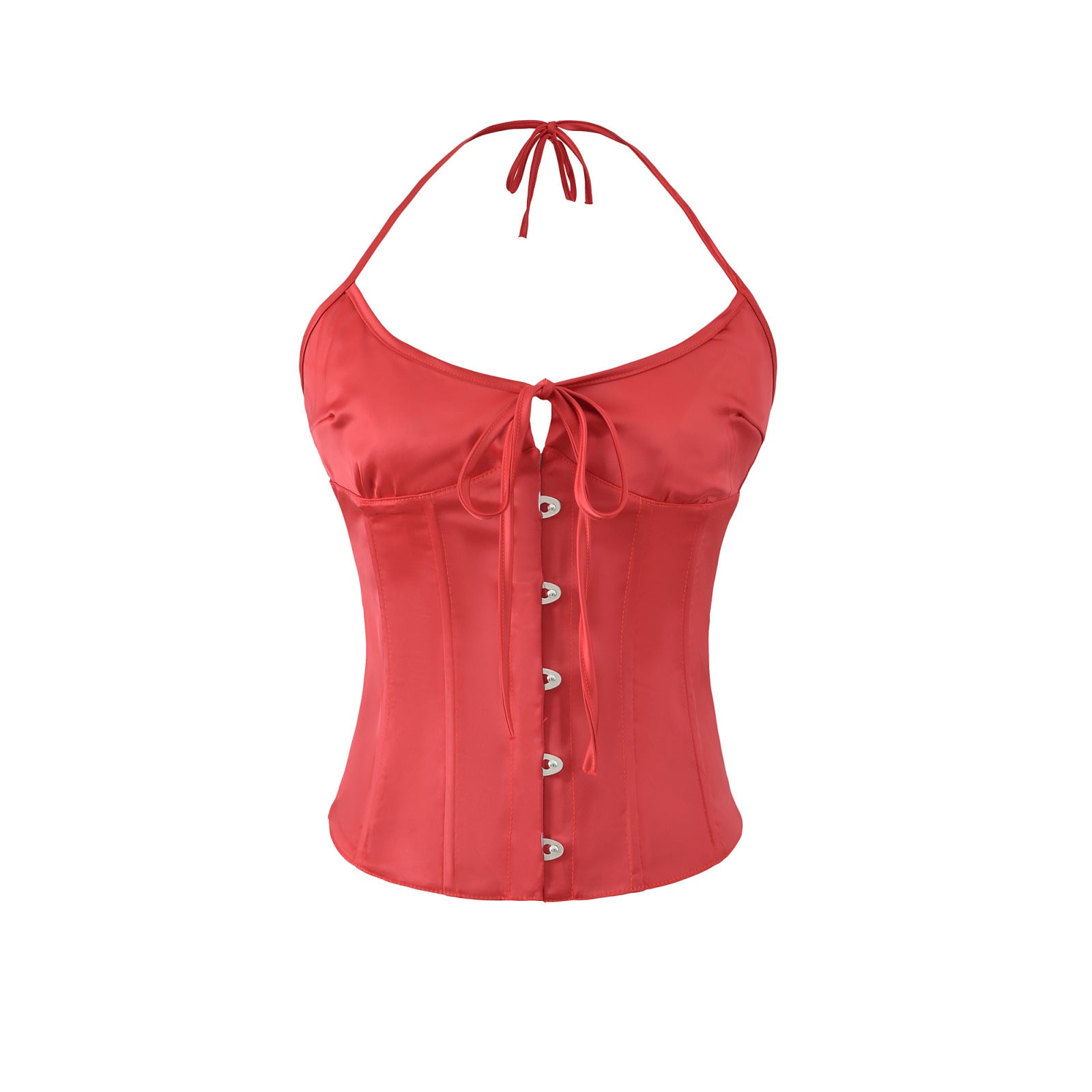 "Isla" Satin Halter adjustable Corset Top