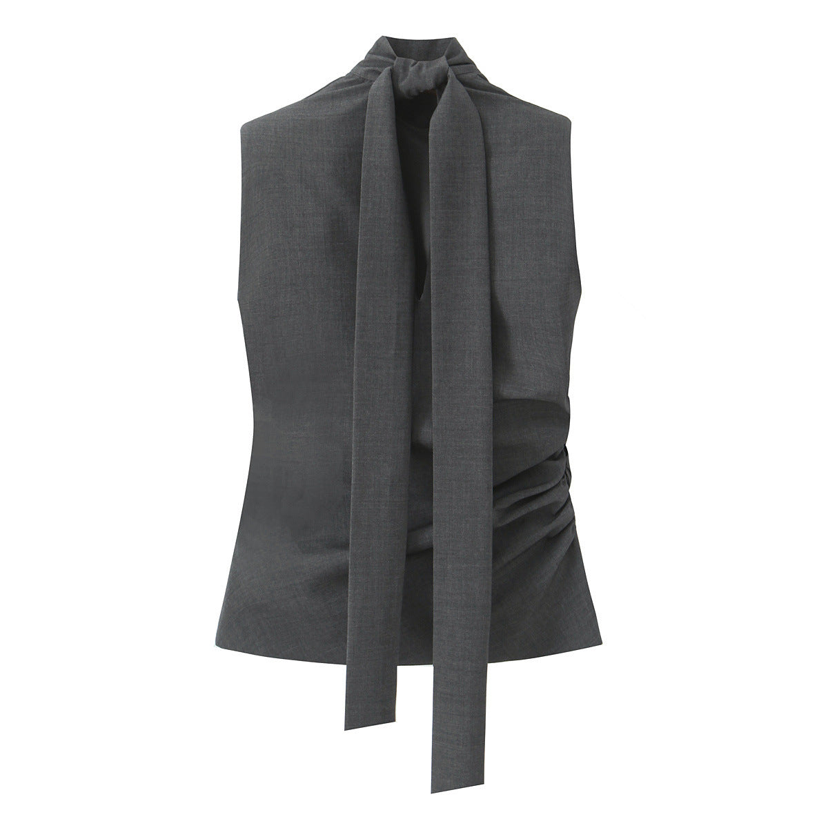 Minimally designed sleeveless top with shoulder pads for women's clothing