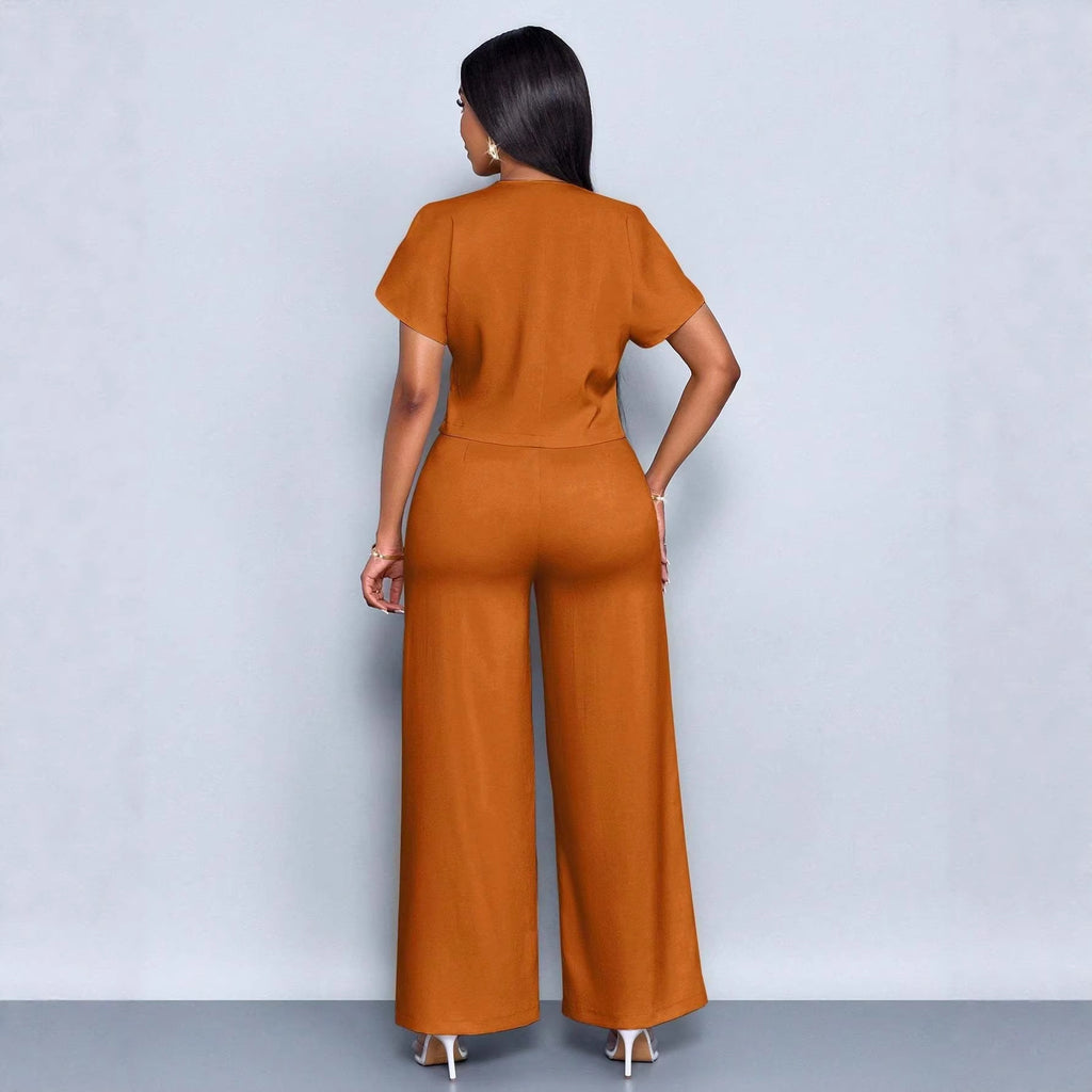 Serena High-Waist Wide-Leg & Cropped Vest Set