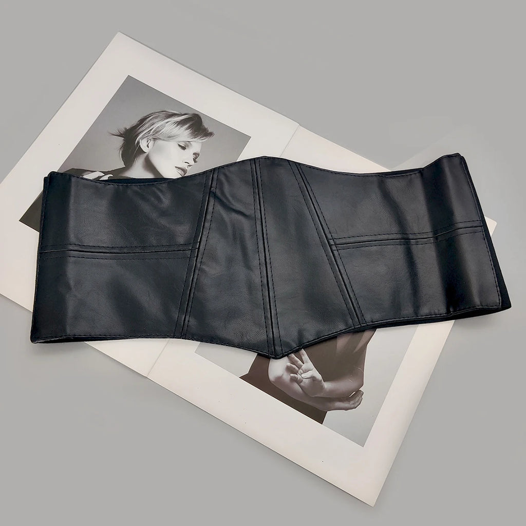 Plus Size Soft Leather "City Girl" Moto-Core Corset Wrap