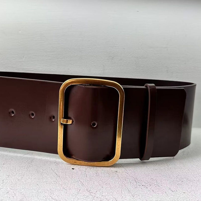 Autumn and Winter New Fashion Sheepskin Wide Belt Waist Cover Looks Thin