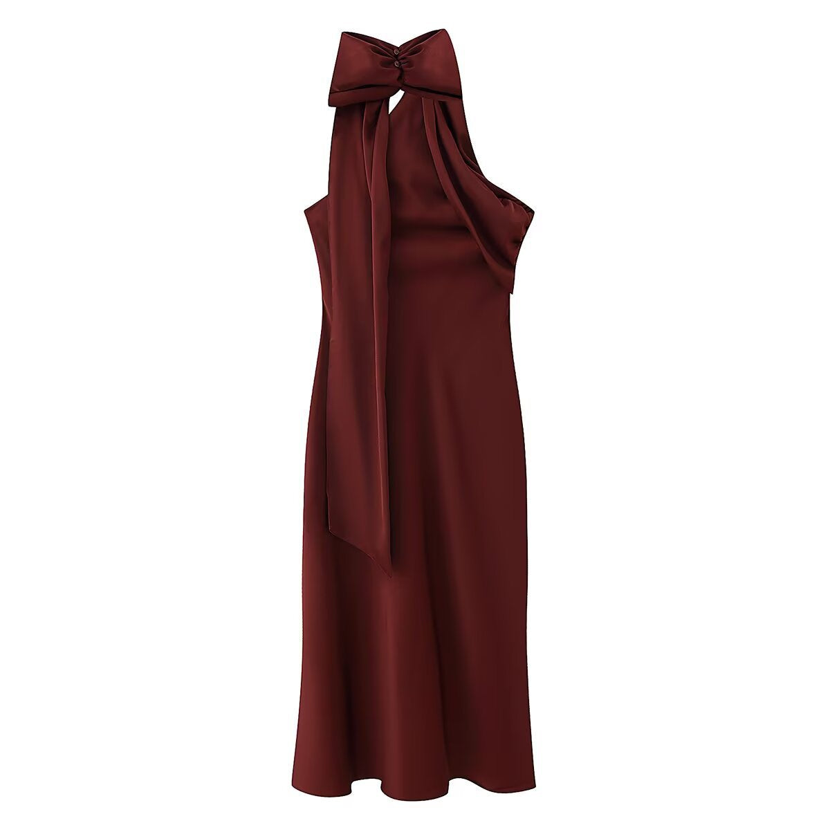 Linda Asymmetric scarf style MIDI dress