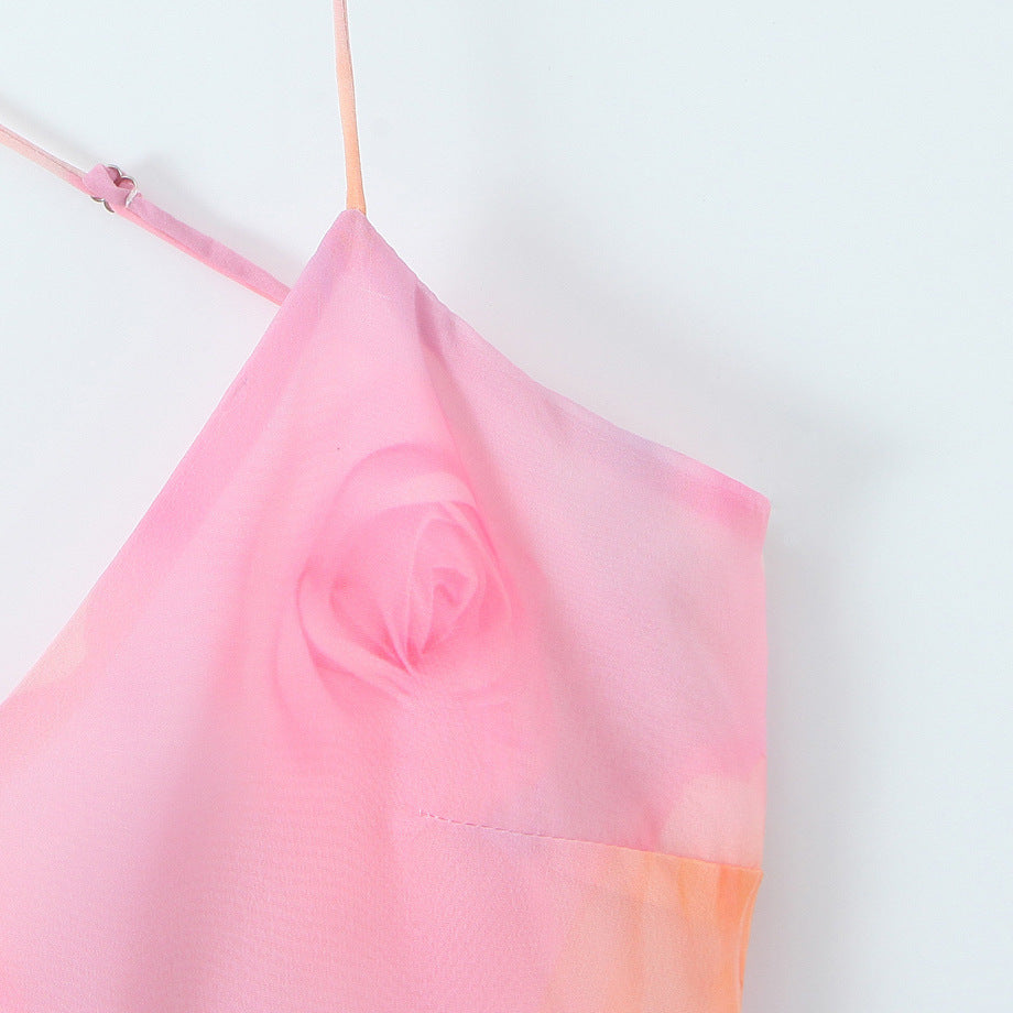 Romantic ruffled irregular floor length skirt