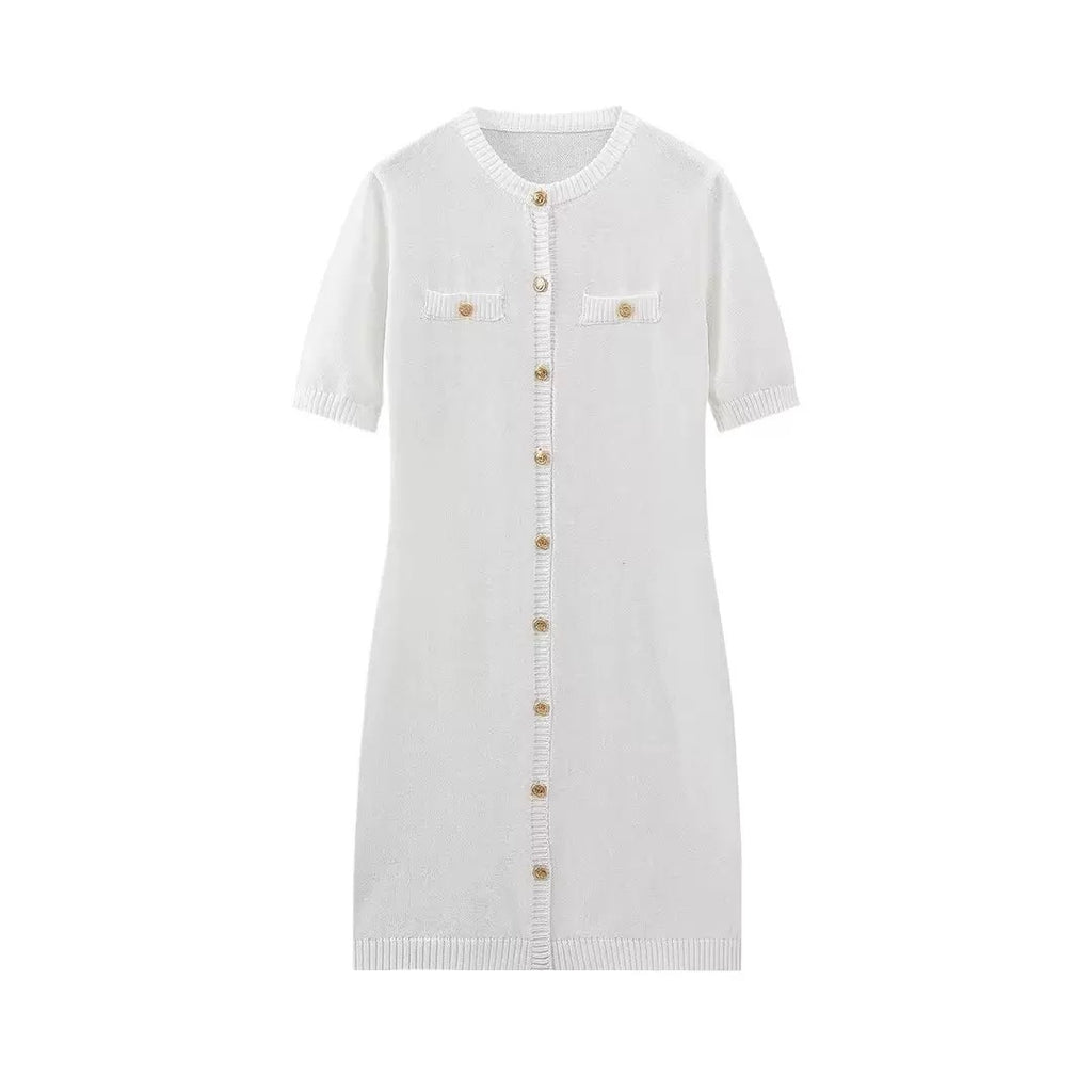 Ana Slim Fit Short Sleeve Waist-CinchingSummer Dress