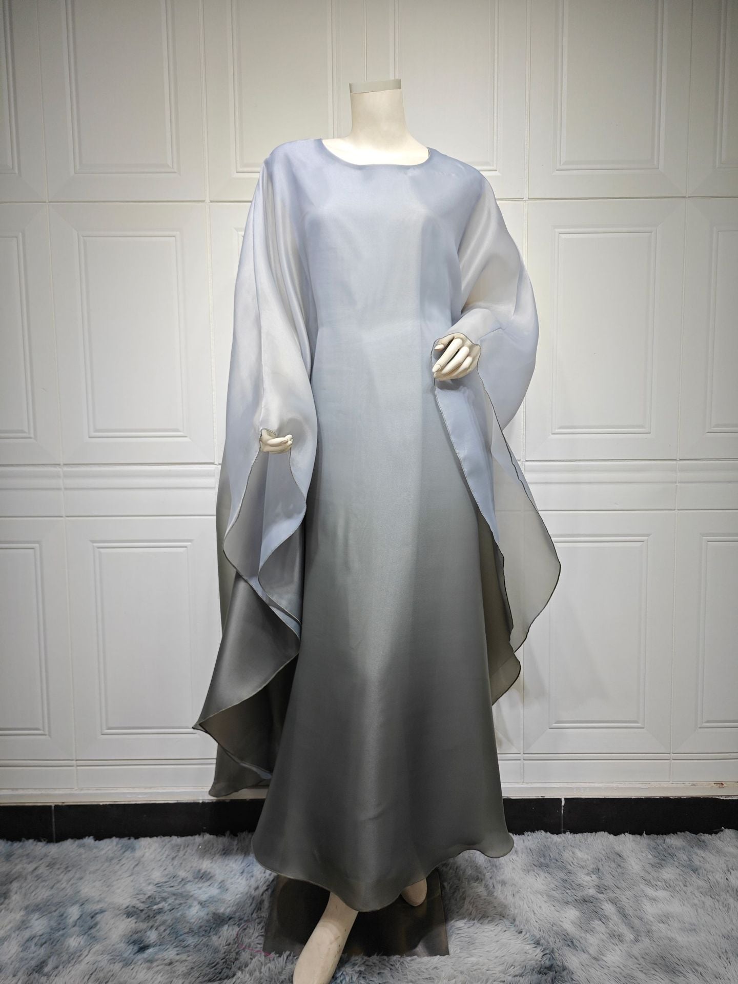 Gradient Satin  One Size Loose Fit with Cinched Waist Dress