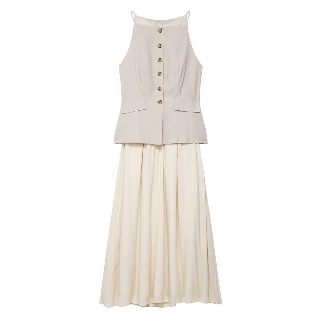 Ellie Small pleated skirt MIDI vest dress