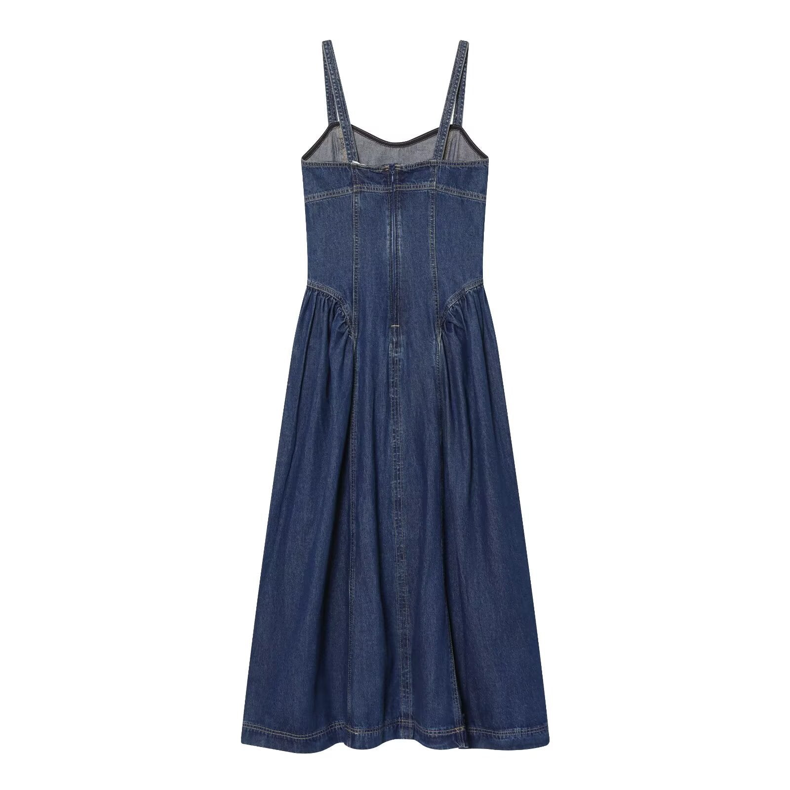 Lisa Casual flared skirt denim camisole skirt