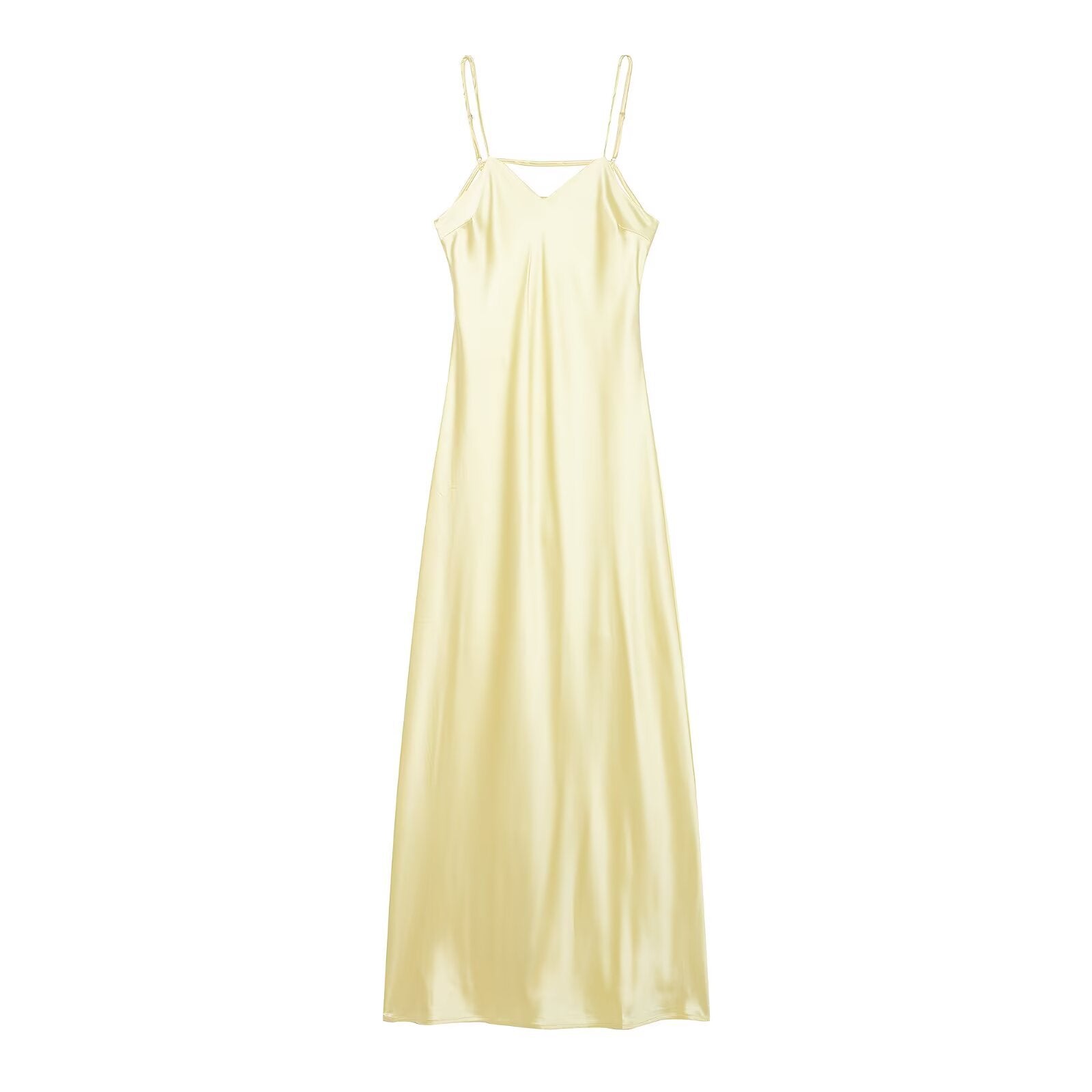 Sexy satin flute dress with embellishment