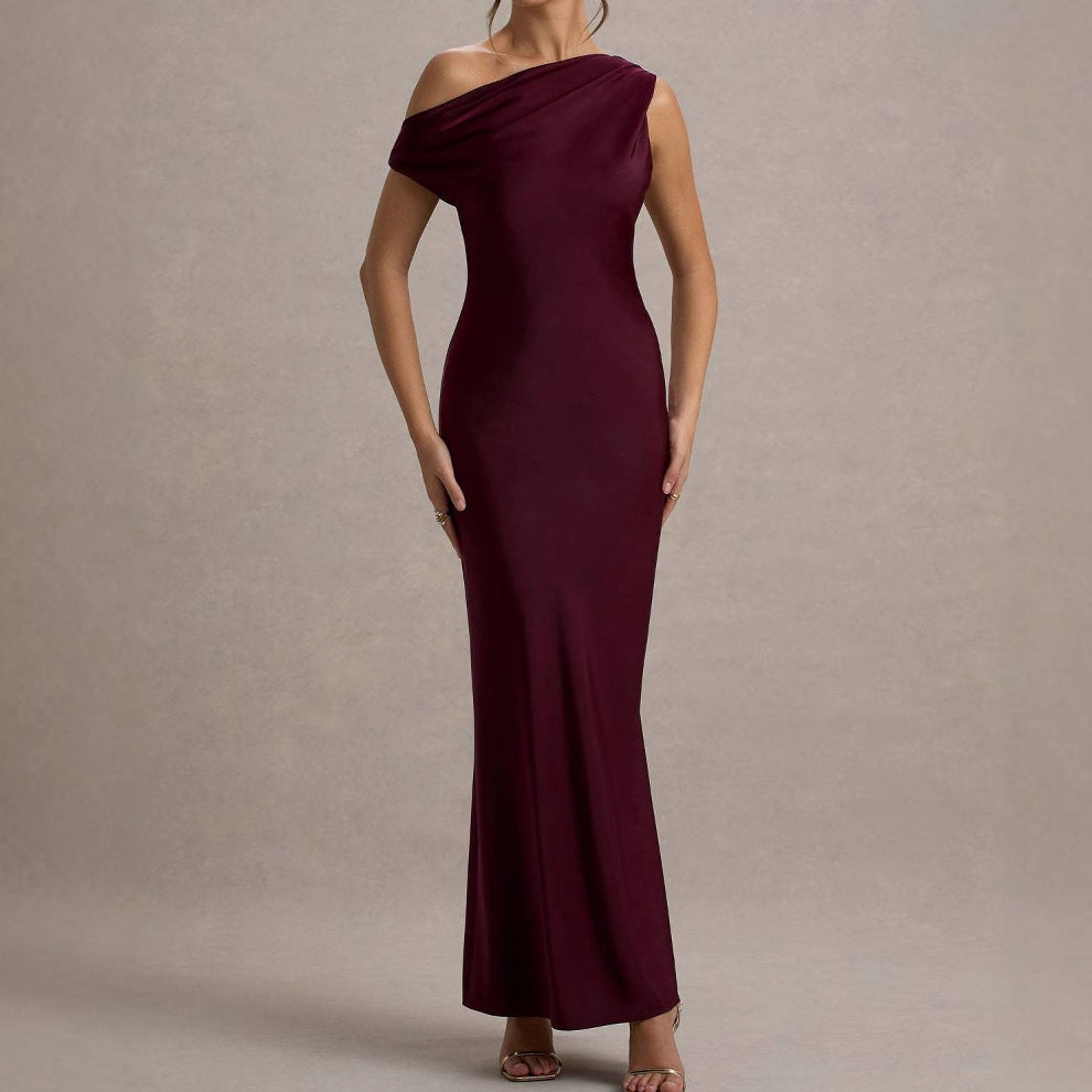 Lana Elegant Sleeveless Off-Shoulder Fitted Long Dress