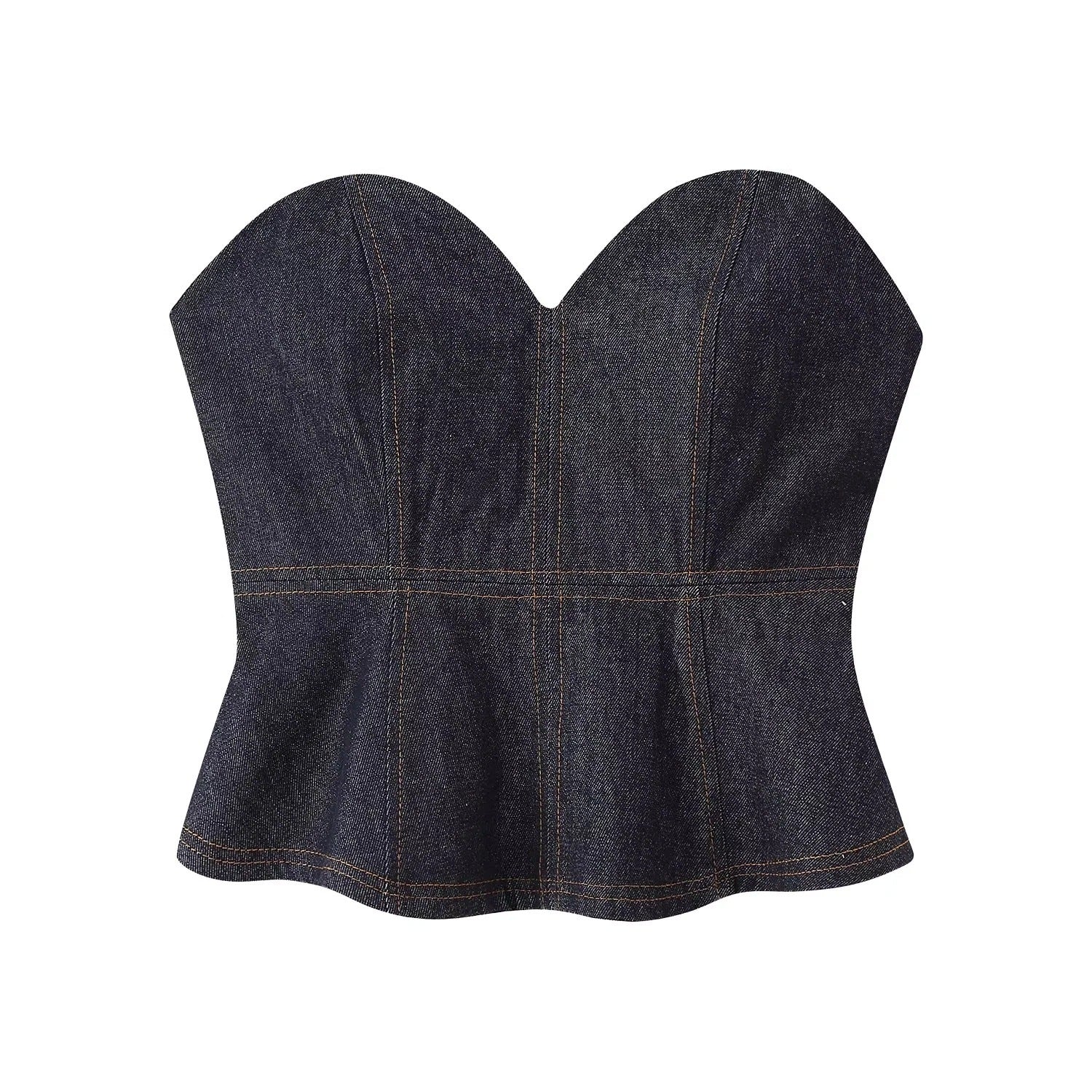 Casual Versatile Denim Patchwork Hoodie  Pants Set