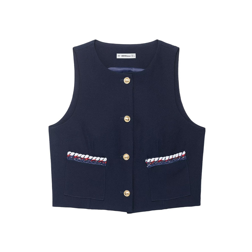 Riviera Tweed-Style Button-Down Two-Piece Set