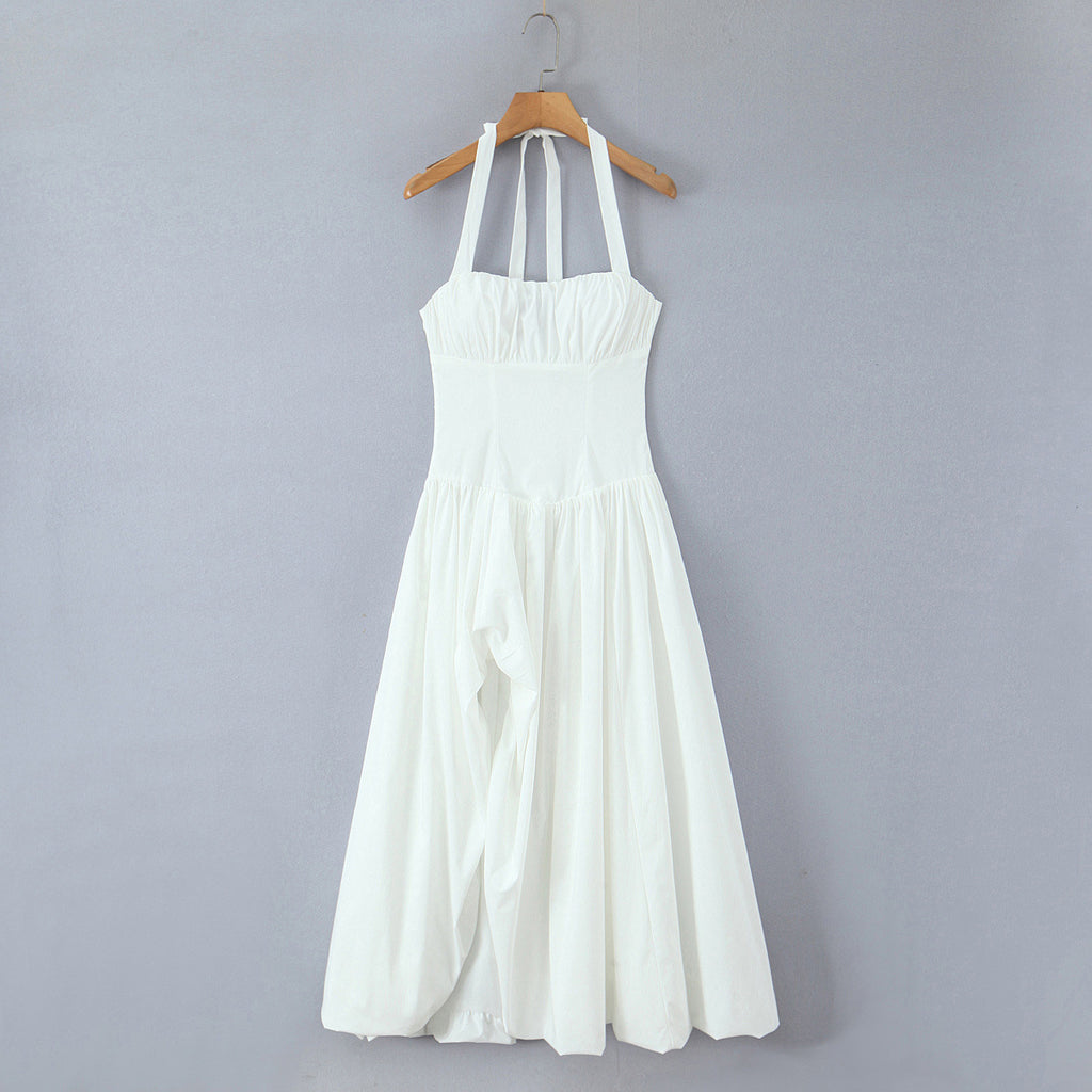 Ariel dress with hanging neck collar