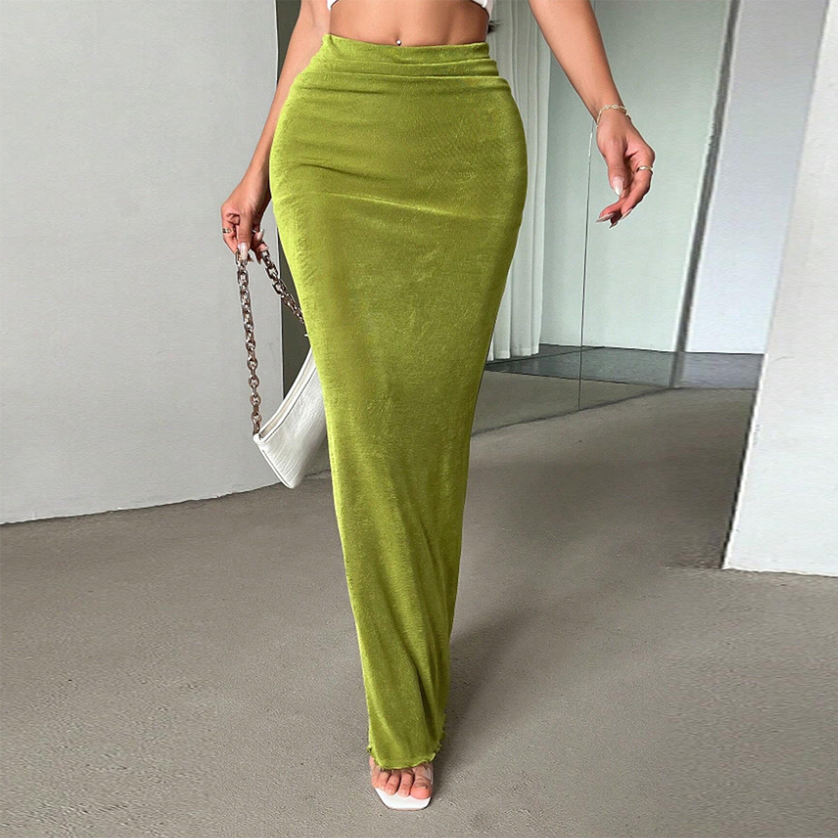 Slimming waist wrapped fishtail skirt