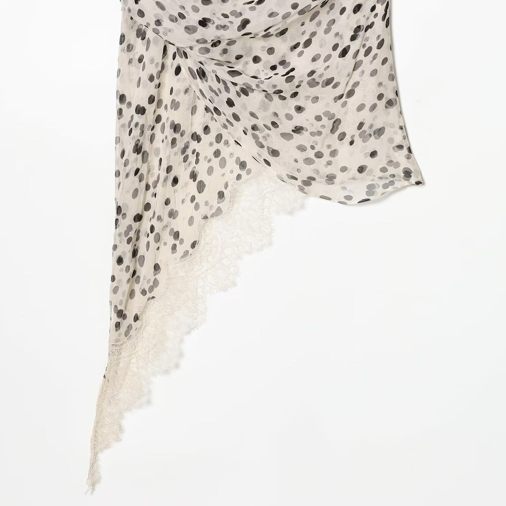 Style Polka Dot Short Sleeve Round Neck Top