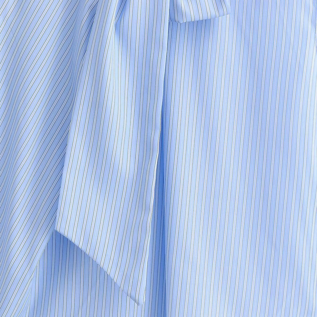 Hamptons Bound Striped Pussy-Bow Top