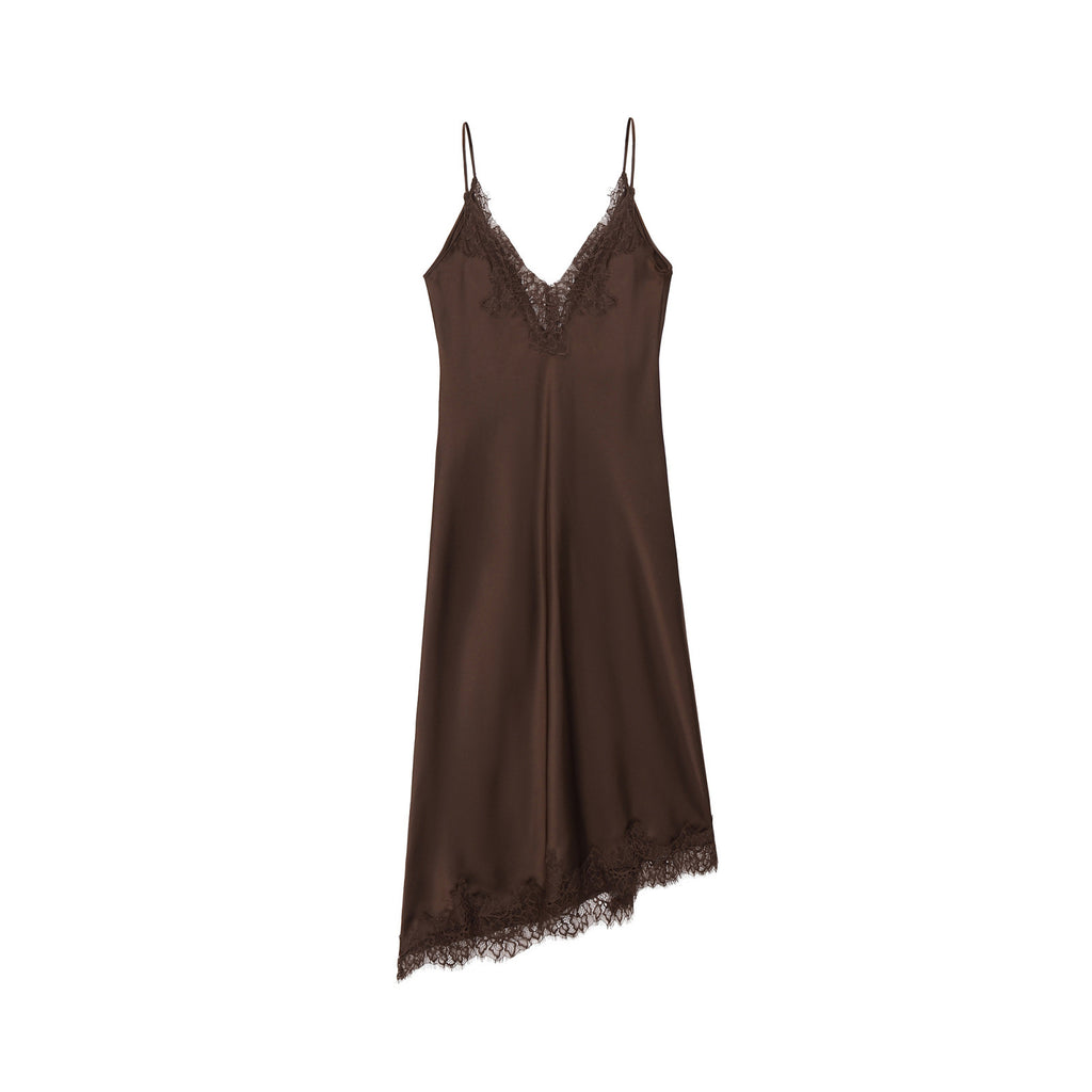 Satin & Chiffon Asymmetric Dress