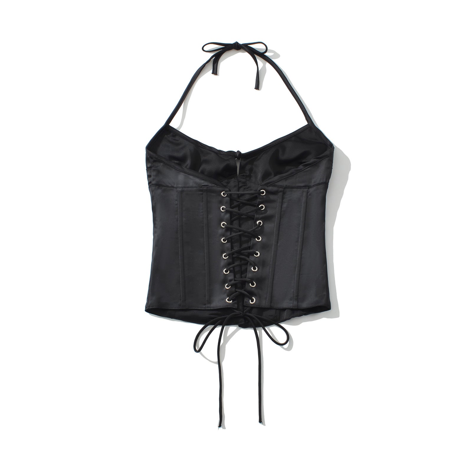 "Isla" Satin Halter adjustable Corset Top