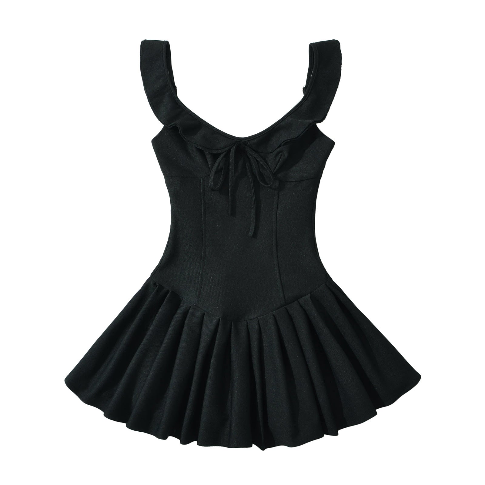 "Seraphina" White Coquette Ruffle Bustier Mini Dress