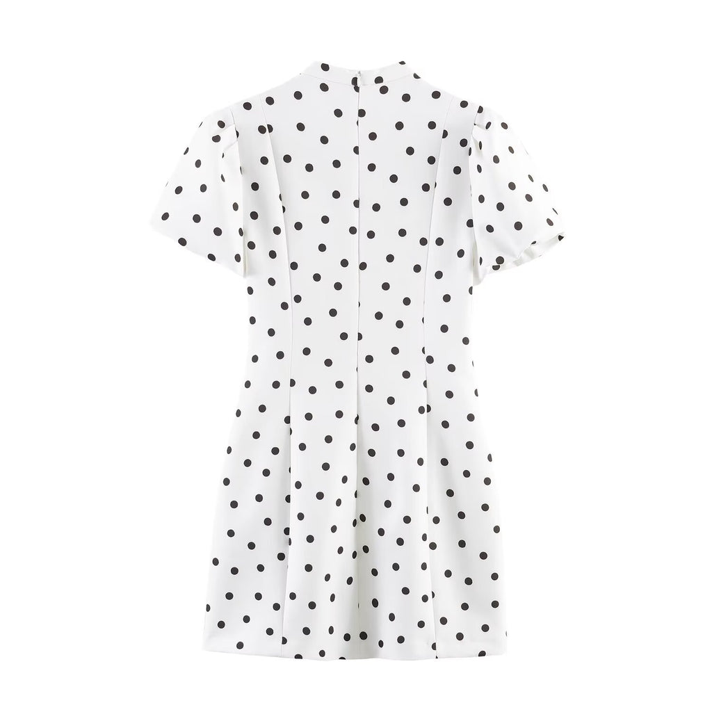 Zena slim fit polka dot short dress