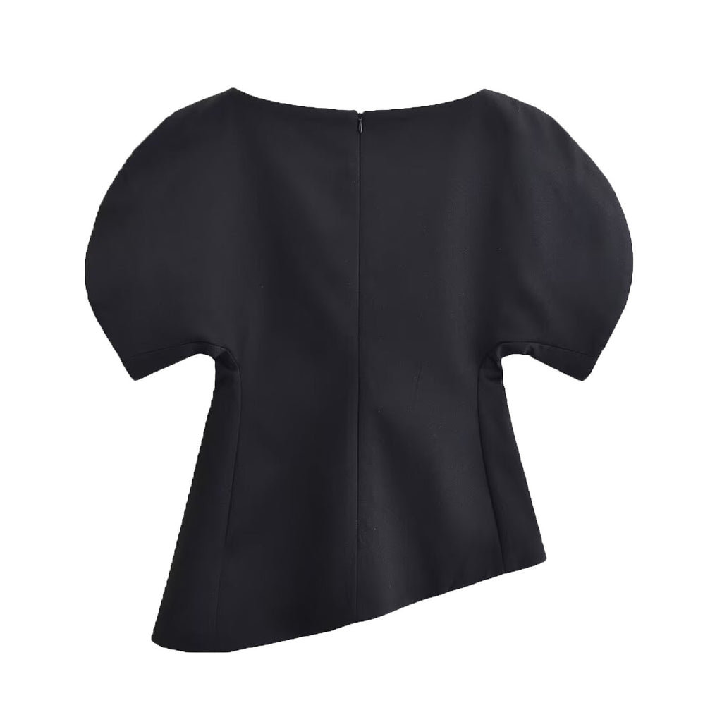 Emilie Bubble Sleeve Short Sleeve Loose Fit Women's Top