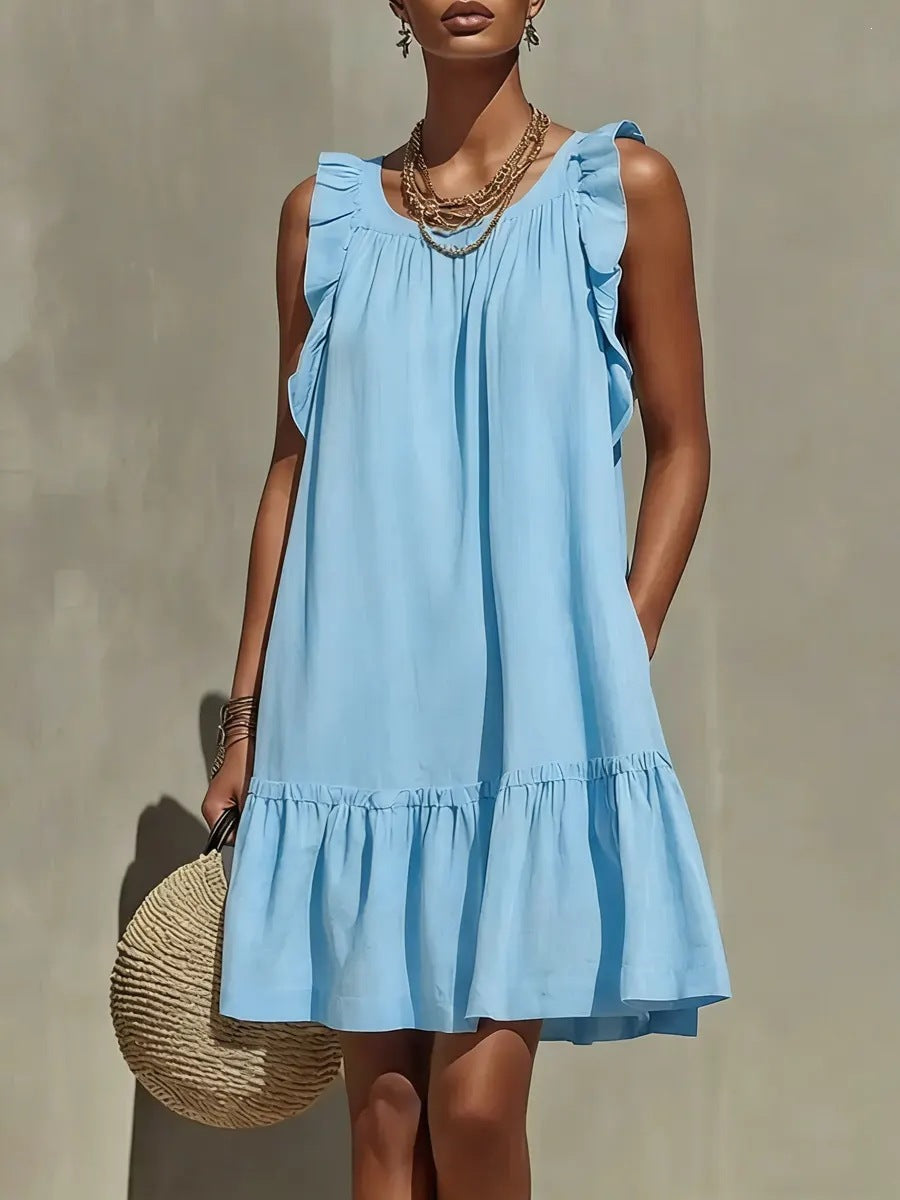 Gabriella Casual Loose Round Neck Sleeveless Dress