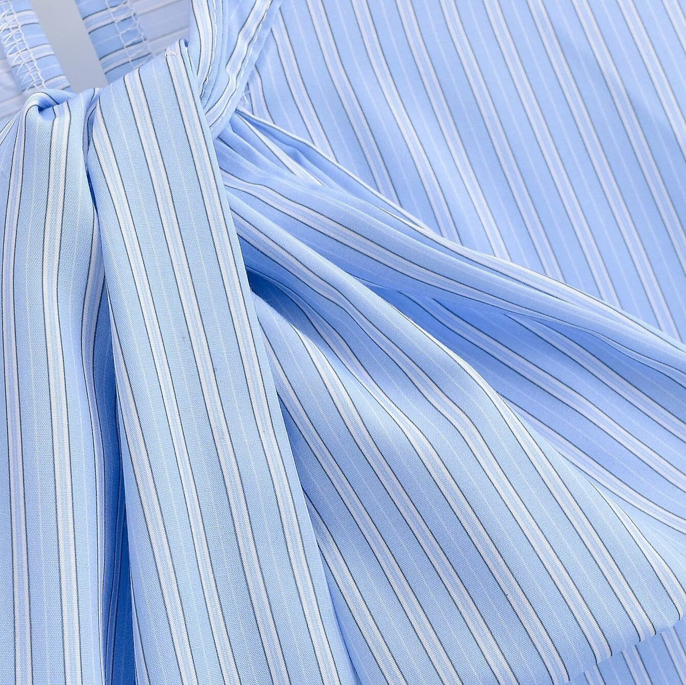 Hamptons Bound Striped Pussy-Bow Top