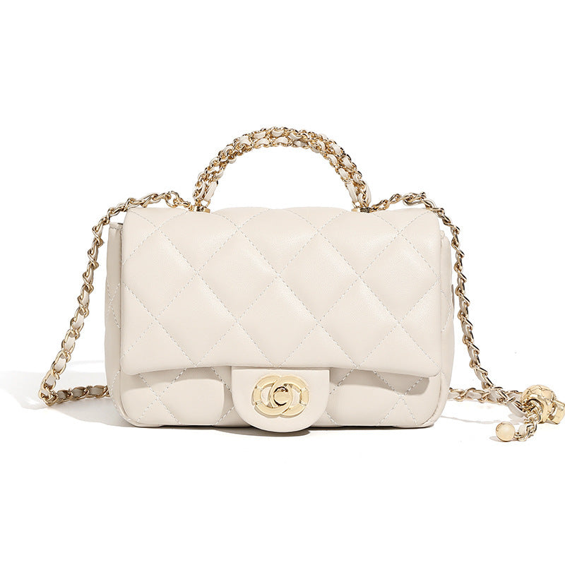 Luna Metal chain diamond grid handbag