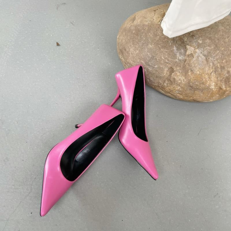 Pointed thin high heels shallow mouthed