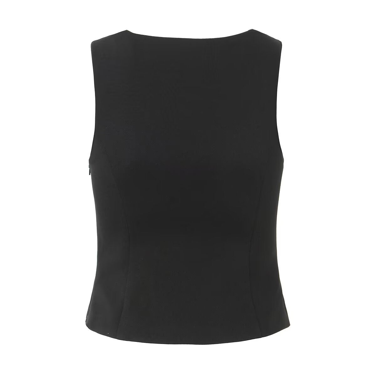 Fashionable Women's V-Neck Sleeveless Fitted Crop Top