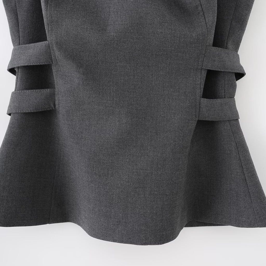 Sleeveless High Neck Buttoned Top