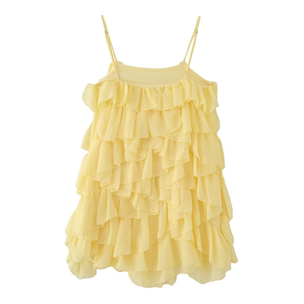 Spicy girl multi-layer top with suspender and cake skirt