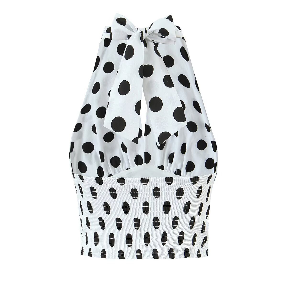 Lisa Polka Dot Crop Top and Mid-Length Skirt