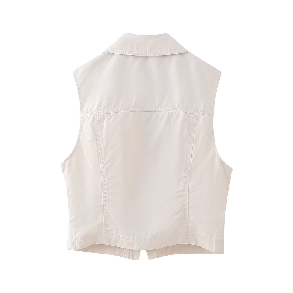 Collar jacket vest+skirt set