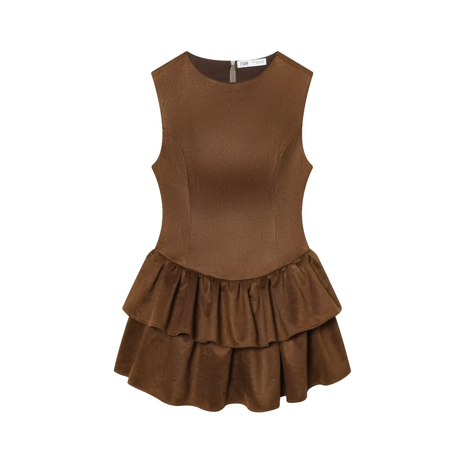 Michael Layered Faux Suede Texture Mini Dress