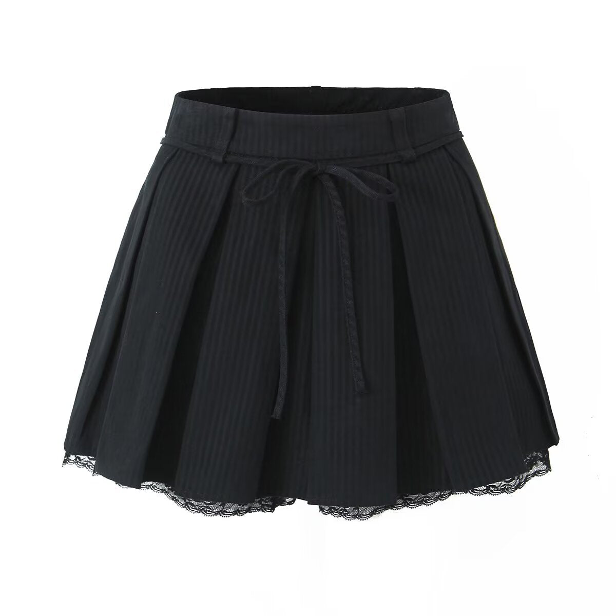 New women's fashion striped slim fit vest vest vest vest with vest lace and pleated skirt