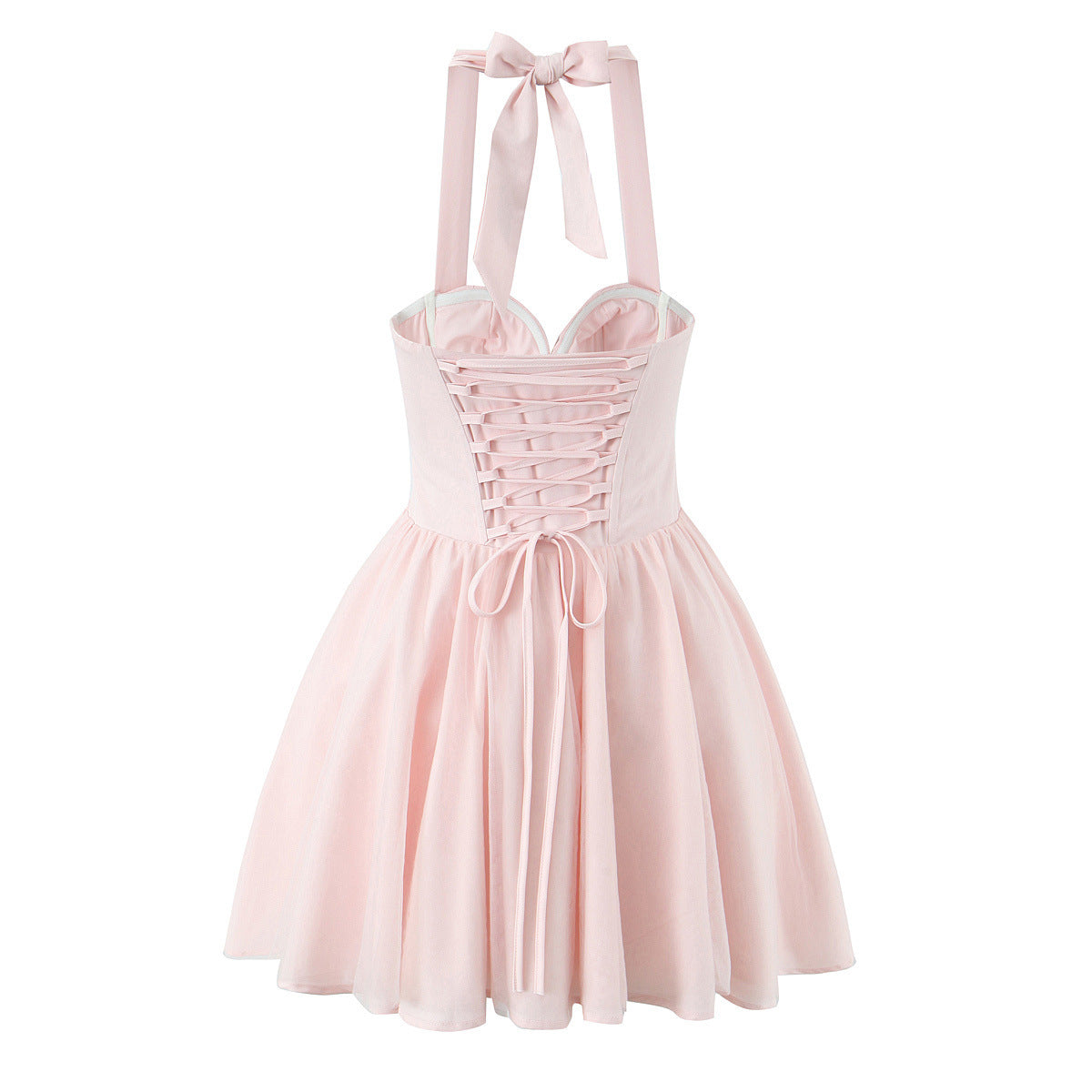 Cinderella Adjustable Boned Mesh Backless Dress
