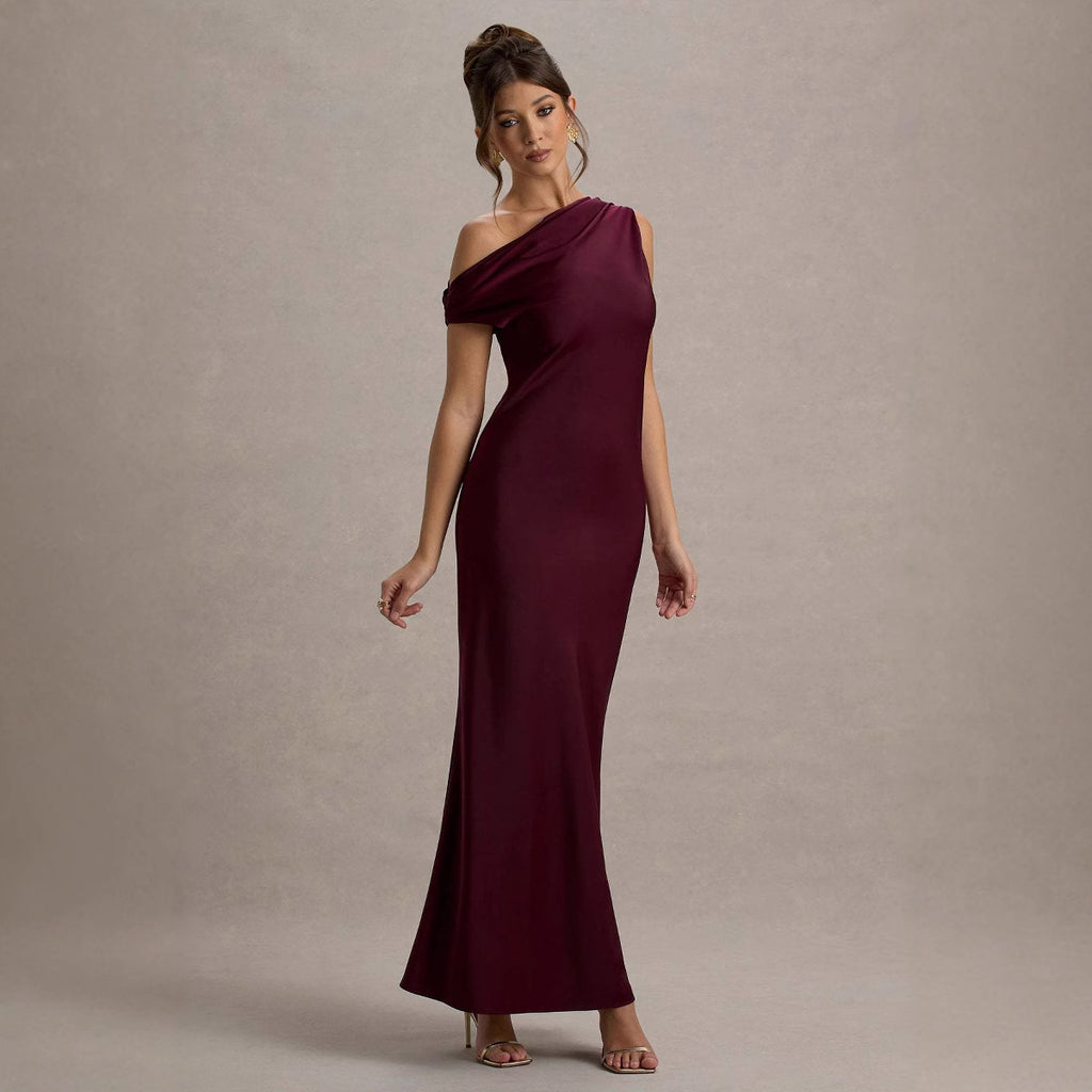 Lana Elegant Sleeveless Off-Shoulder Fitted Long Dress