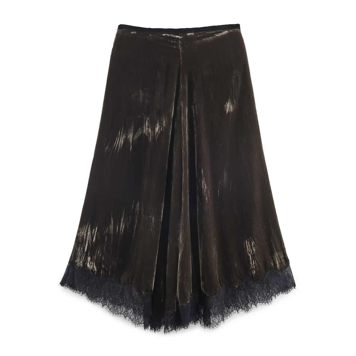 Velvet lace half skirt women's clothing
