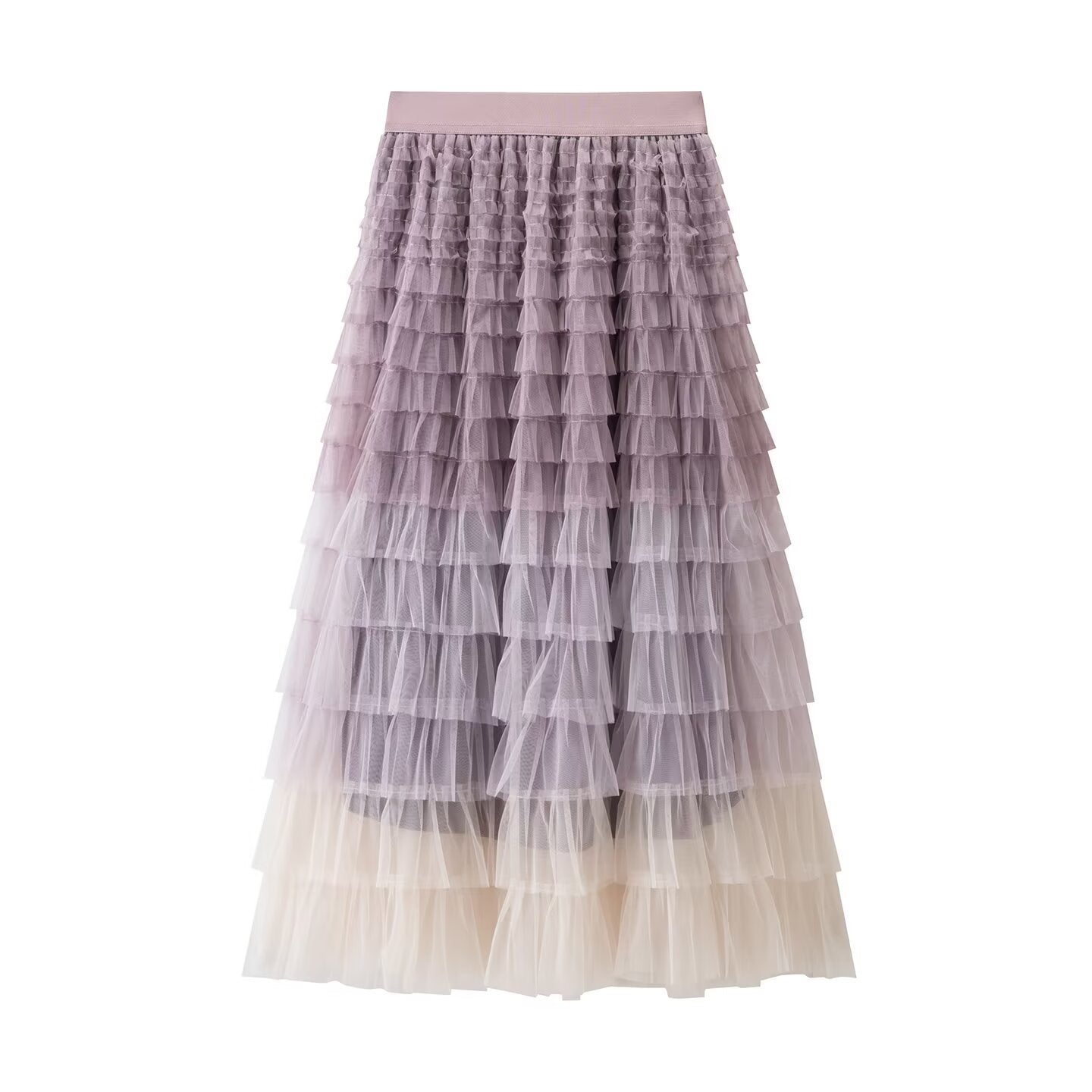 Gradient mesh half body cake skirt