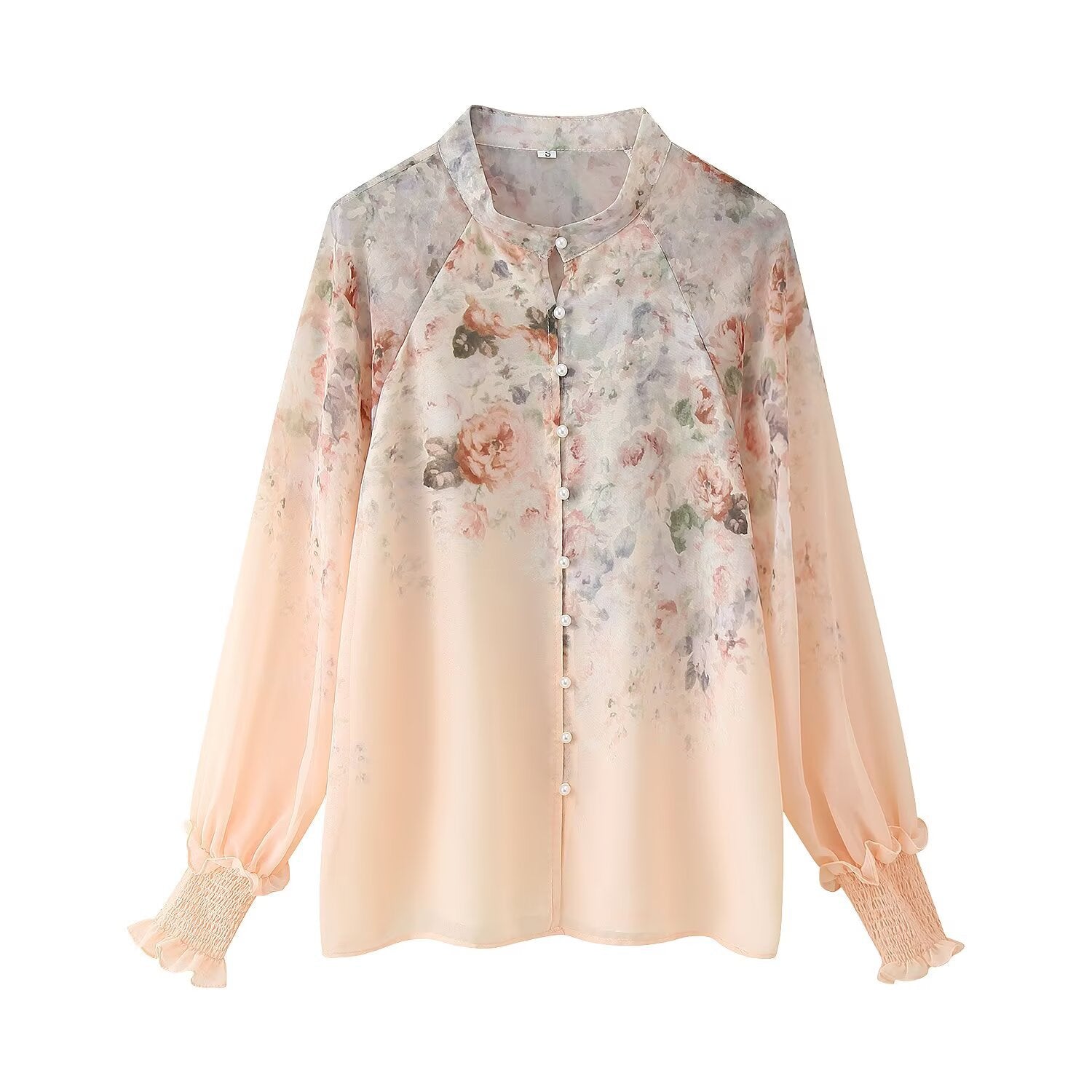Lydia Flower print long sleeved shirt+skirt set