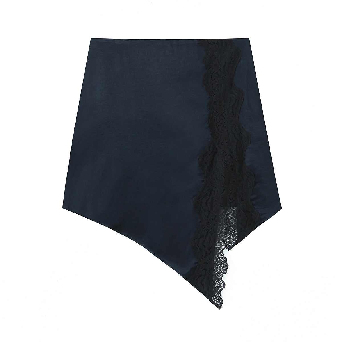 Splicing lace satin texture mini skirt