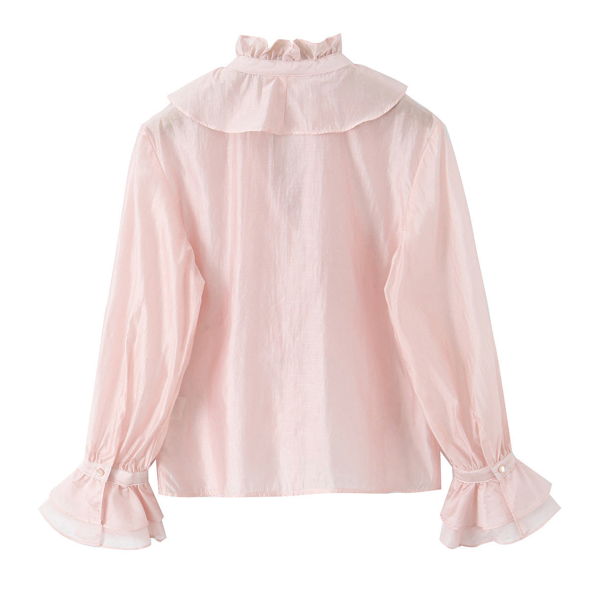 Candi Cascading Frill  blouse in Rose